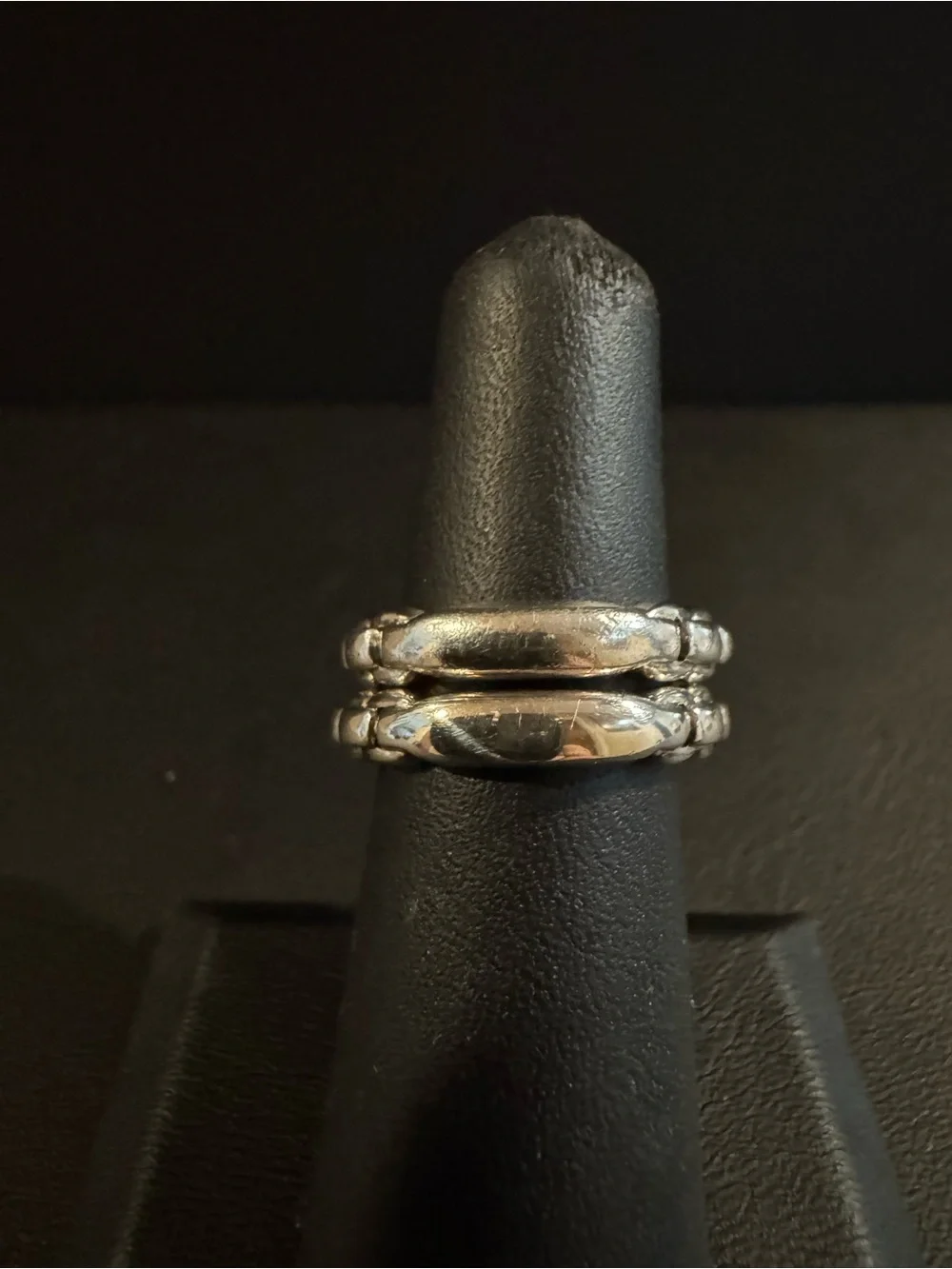 JAI Sterling Silver Stack Ring Set with Cognac Quartz Gemstone